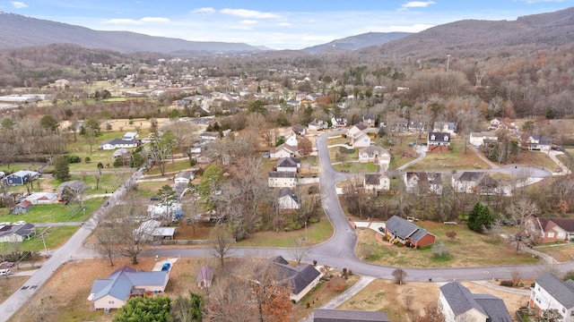 bird's eye view featuring a mountain view