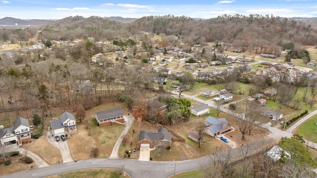 bird's eye view with a mountain view