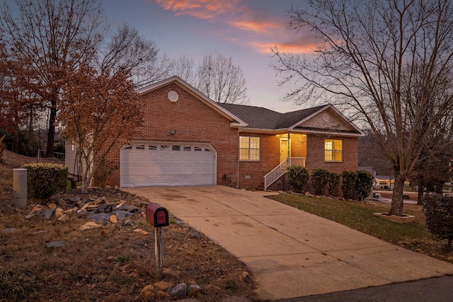 ranch-style home with a garage