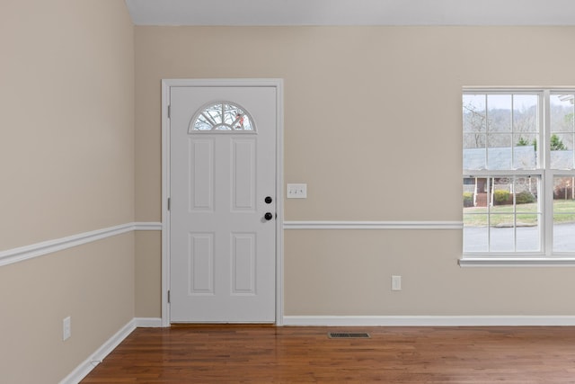 foyer entrance featuring hardwood / wood-style flooring