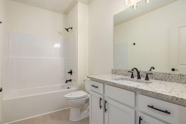 1707 Whisper Winds Ln Unit 33, Ooltewah, TN 37363 - bathroom with crown molding, vanity, bathing tub / shower combination, and tile patterned flooring