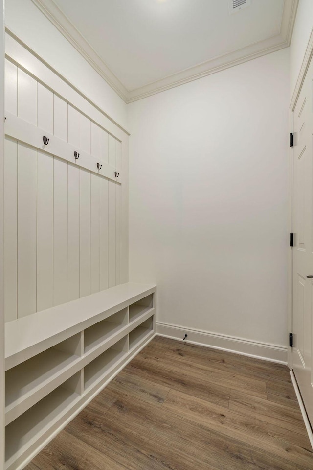 1707 Whisper Winds Ln Unit 33, Ooltewah, TN 37363 - mudroom featuring crown molding and wood finished floors
