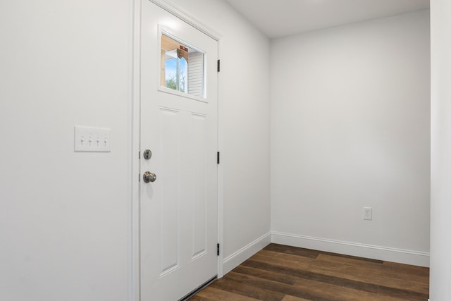 foyer entrance featuring dark hardwood / wood-style flooring