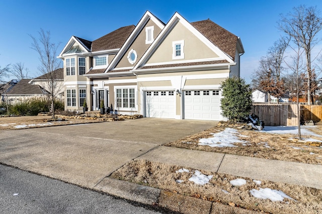 view of front facade featuring a garage