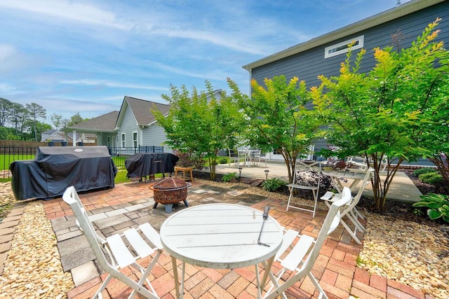 1494 Buttonwood, Chattanooga, TN 37421 - view of patio with a fire pit and grilling area