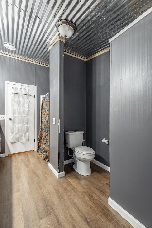 bathroom featuring hardwood / wood-style floors and toilet