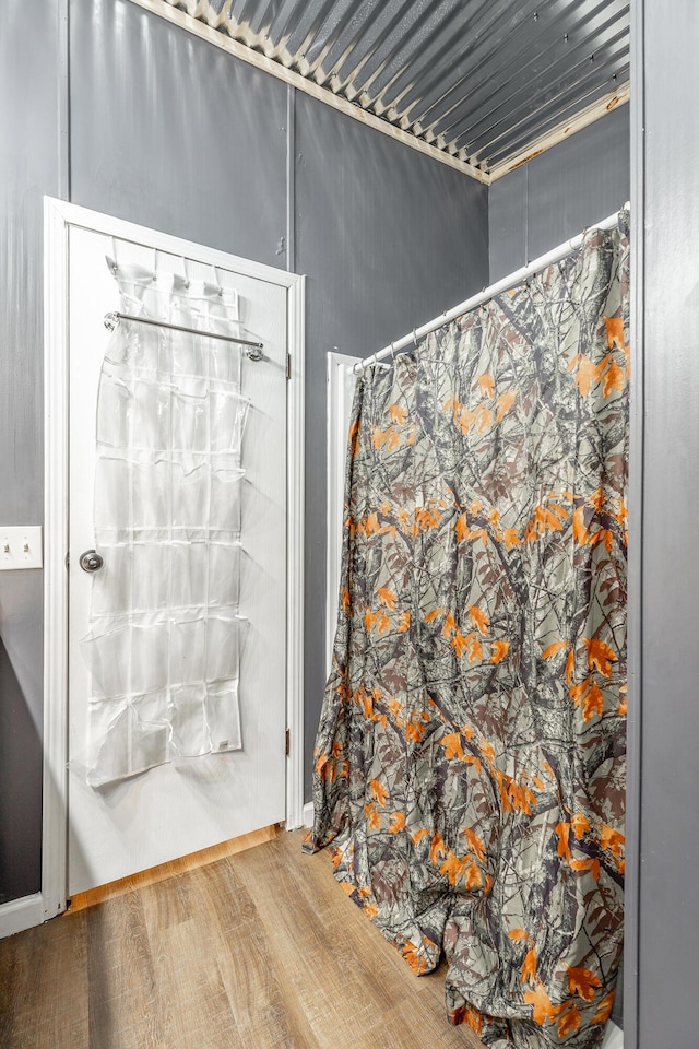 bathroom featuring hardwood / wood-style floors