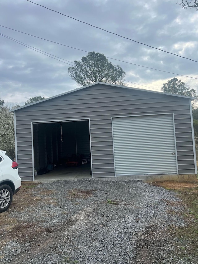 view of garage