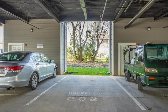 garage with a carport