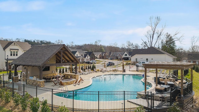 view of pool featuring a patio area