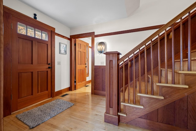 foyer featuring light hardwood / wood-style floors