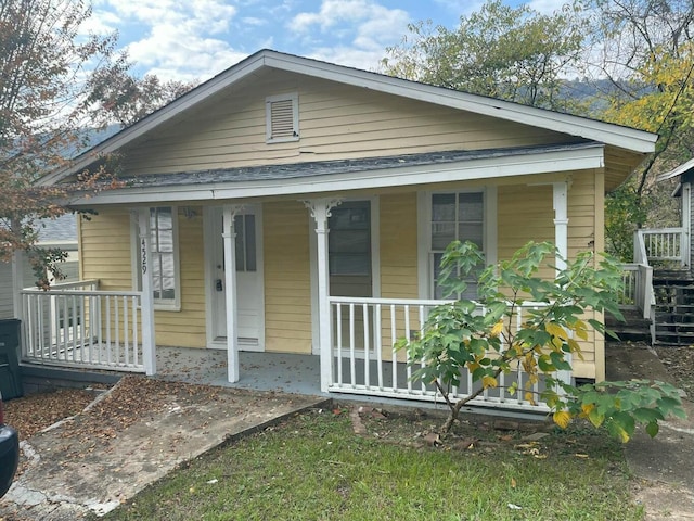 bungalow-style home featuring a porch