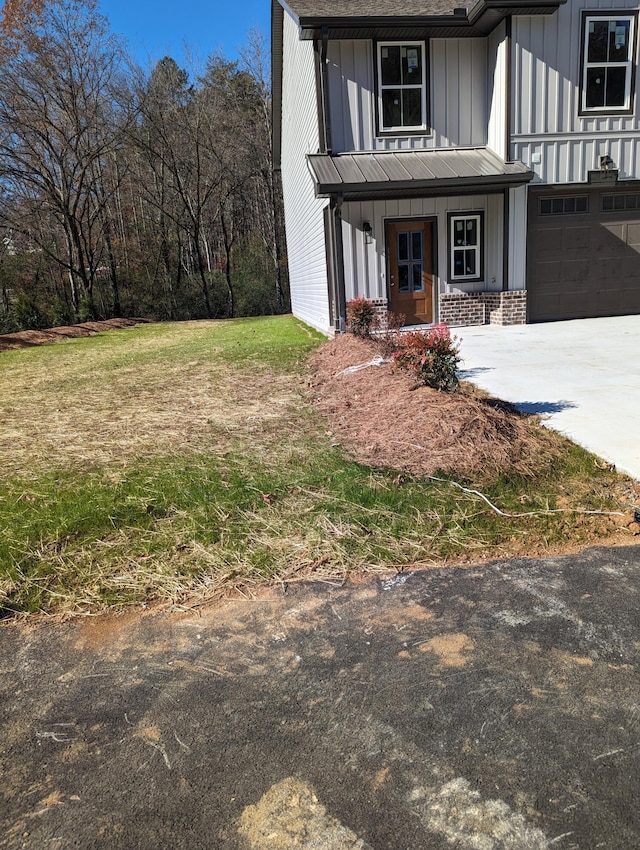 exterior space featuring a garage