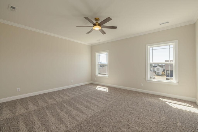 9089 Knolling Loop Unit 87, Ooltewah, TN 37363 - carpeted spare room featuring ornamental molding, ceiling fan, and baseboards
