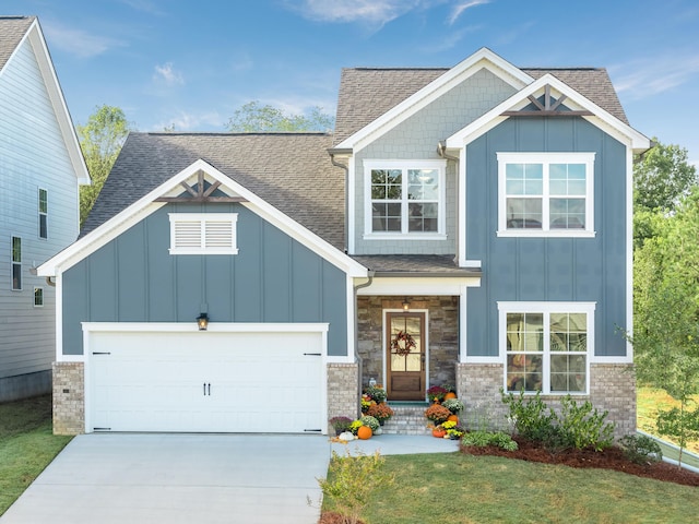 craftsman-style home featuring a garage