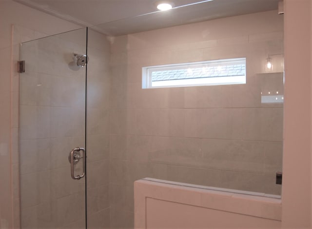 bathroom with walk in shower