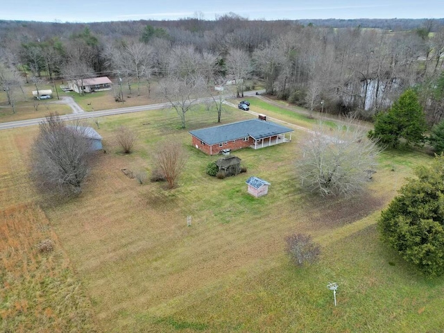 drone / aerial view featuring a rural view