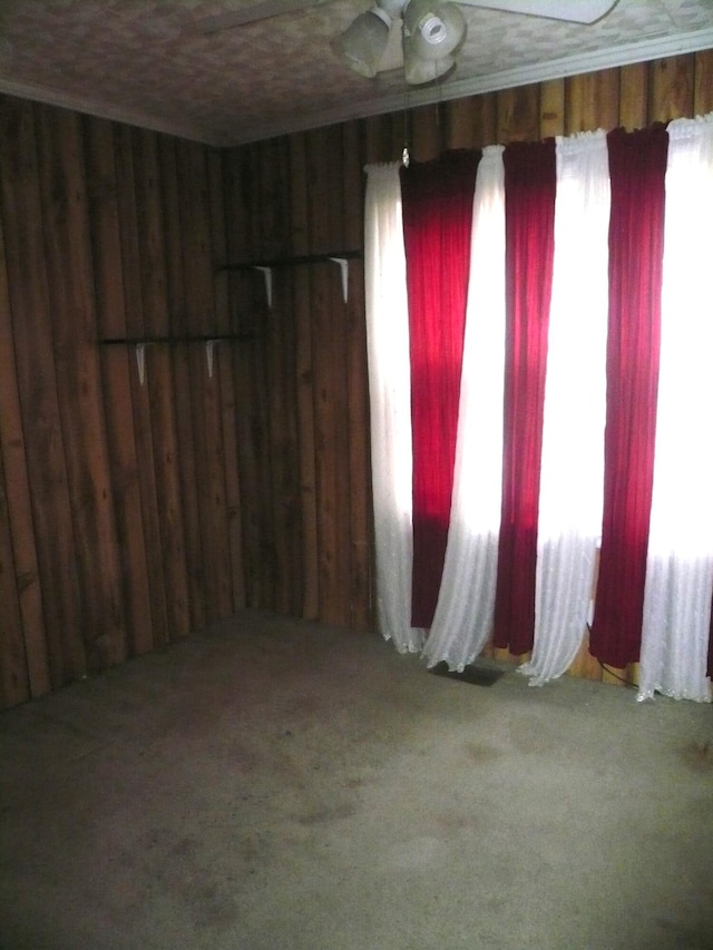 empty room featuring carpet and ceiling fan