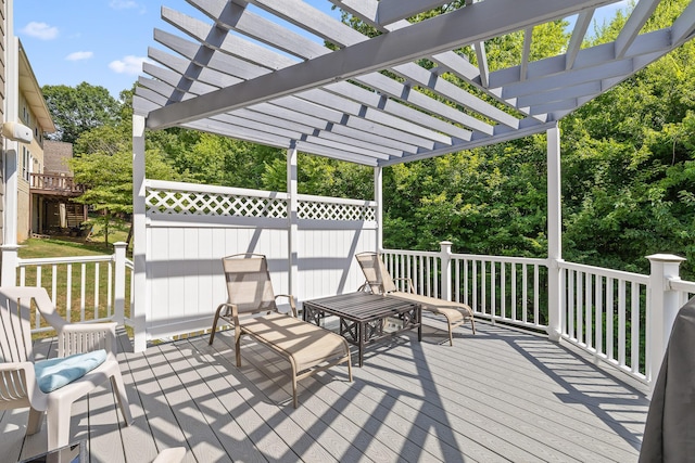 deck with a pergola