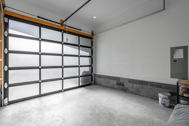 garage with electric panel