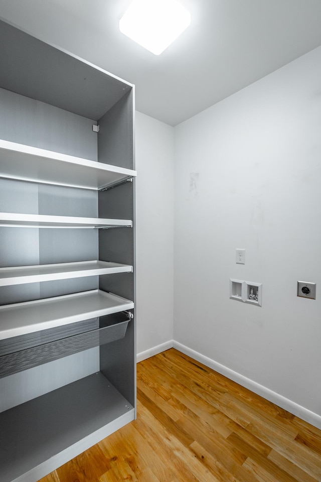 interior space with hardwood / wood-style floors