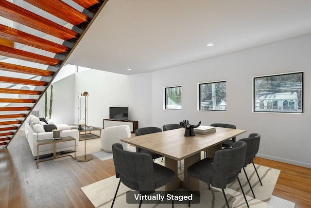 dining area featuring light hardwood / wood-style flooring