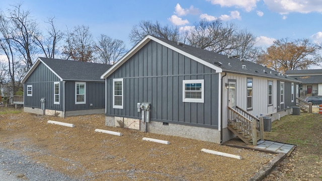 view of home's exterior featuring central AC unit