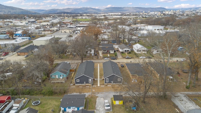 drone / aerial view with a mountain view