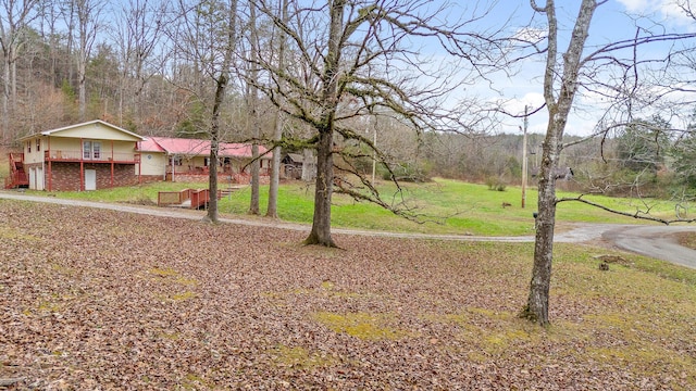 view of yard featuring a deck