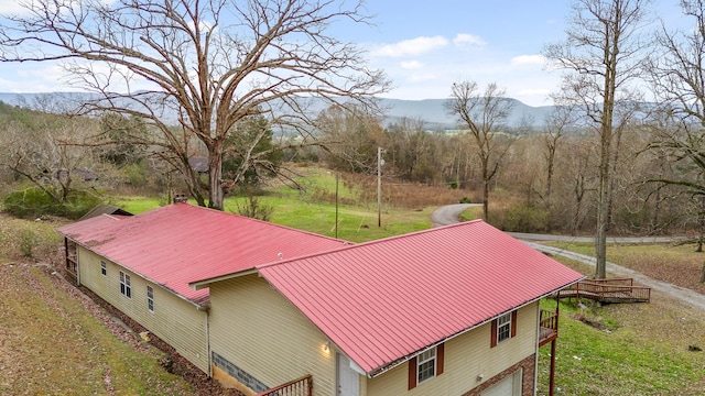 exterior space with a mountain view