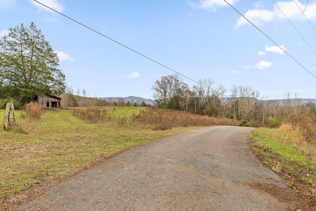 view of road featuring a mountain view