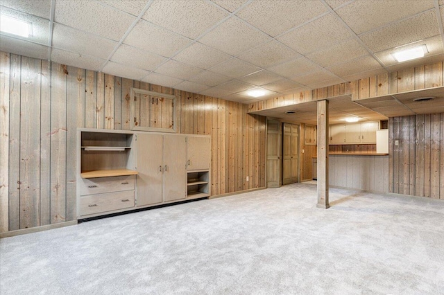 basement with carpet floors