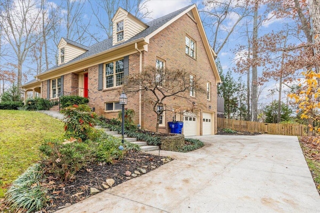 view of front of home with a garage