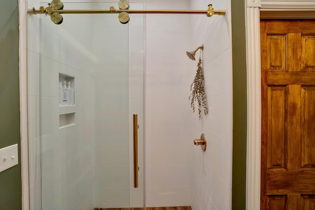 bathroom featuring walk in shower