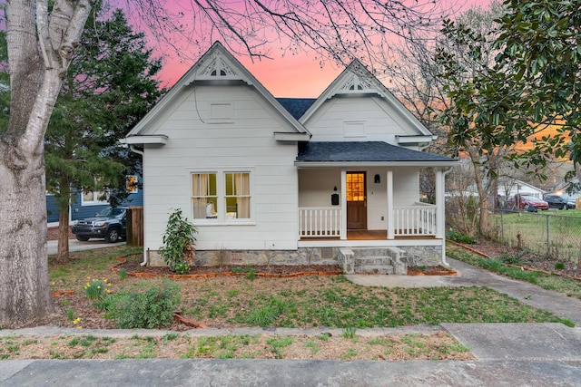 bungalow featuring a porch