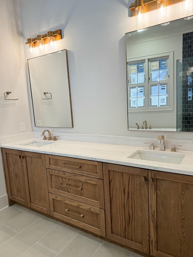 bathroom featuring vanity and tile patterned floors