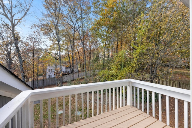 deck featuring fence