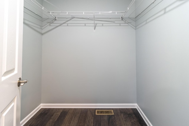 walk in closet with wood-type flooring