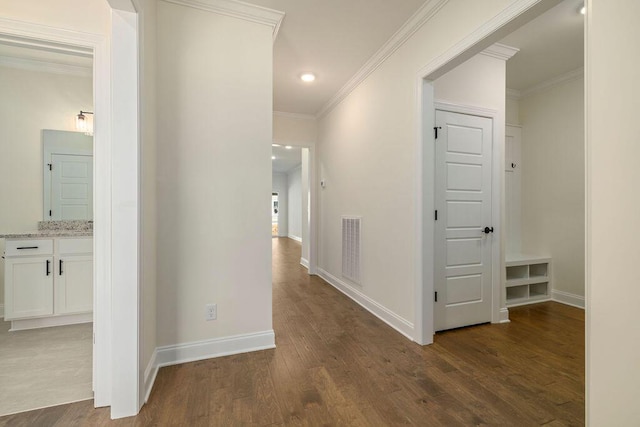 1699 Whisper Winds Ln Unit 34, Ooltewah, TN 37363 - corridor with wood finished floors, recessed lighting, and crown molding