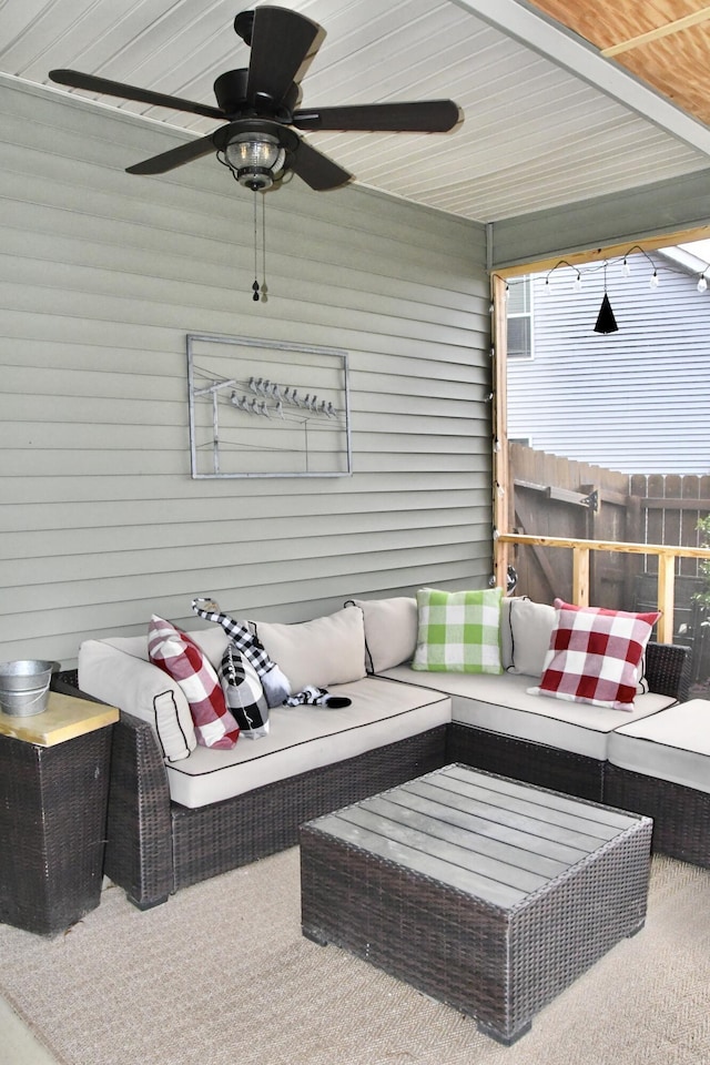 view of patio with an outdoor hangout area