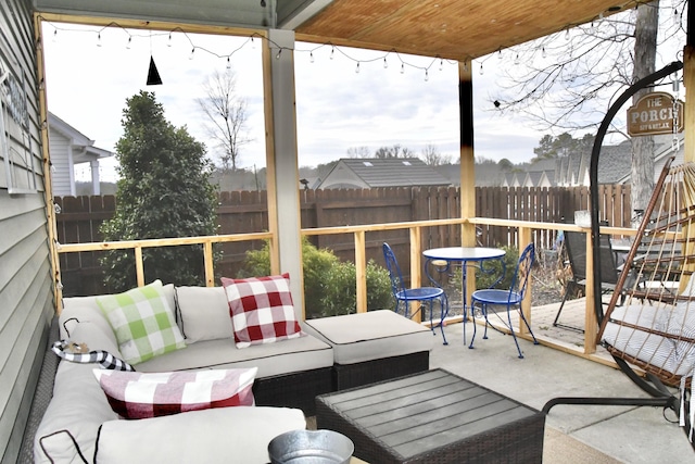 view of patio with outdoor lounge area