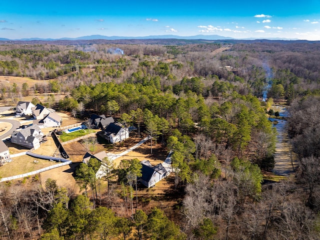 bird's eye view featuring a mountain view