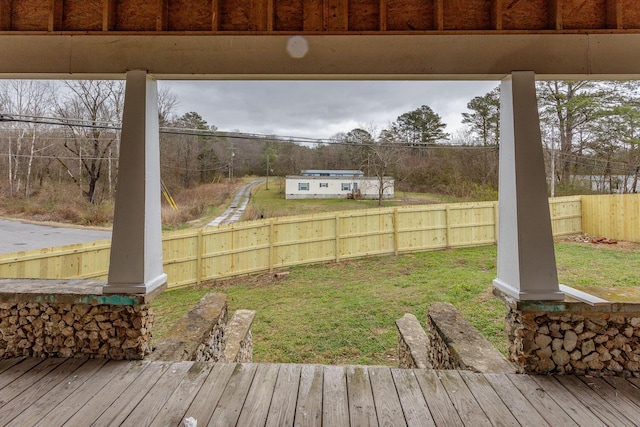 view of yard featuring a deck