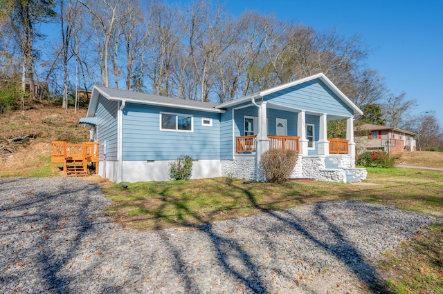 1317 Gadd Rd, Hixson, TN 37343 - view of front facade with covered porch and a front lawn