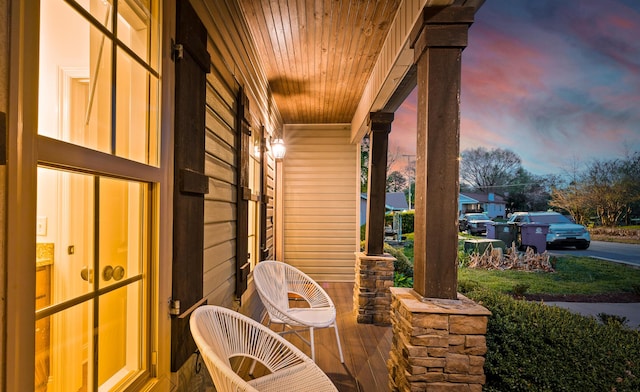 exterior space featuring covered porch