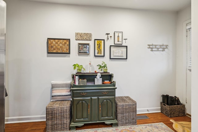 interior space with hardwood / wood-style flooring