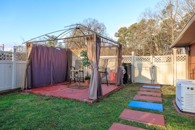 exterior space featuring a gazebo