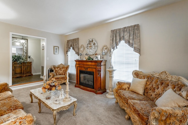 view of carpeted living room