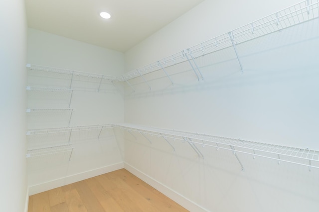 spacious closet featuring hardwood / wood-style flooring