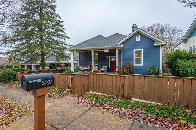 view of front of property with a porch